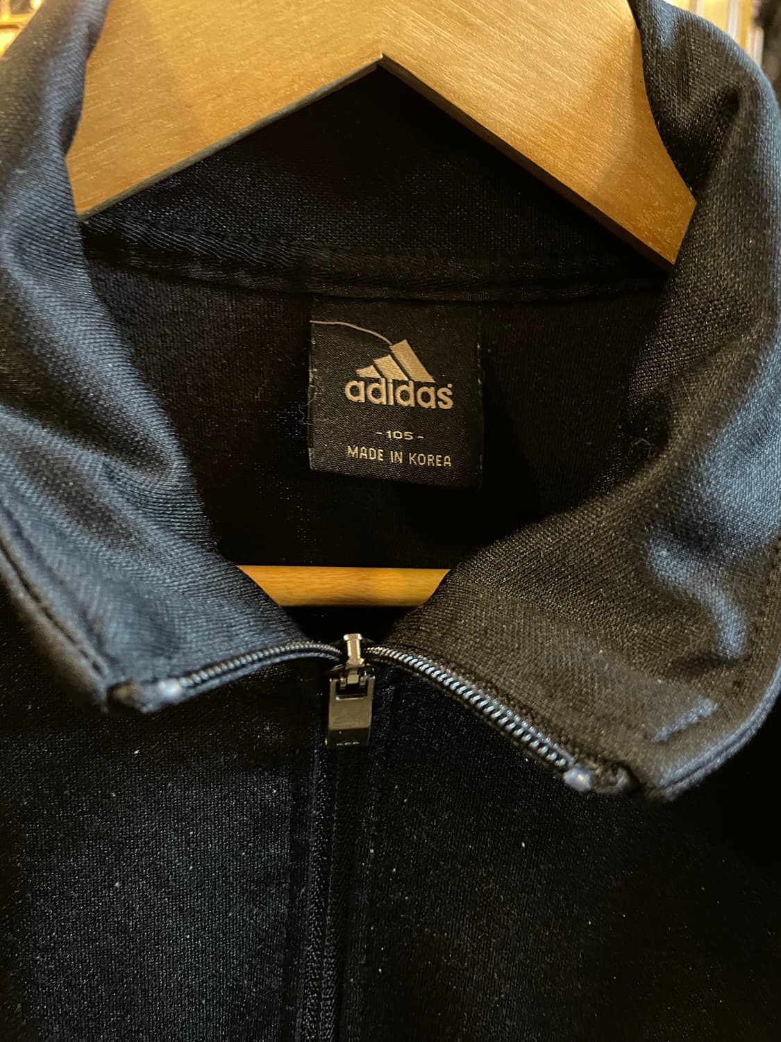 아디다스 블랙/스카이블루 삼선 트랙탑 저지 자켓 상품이미지5