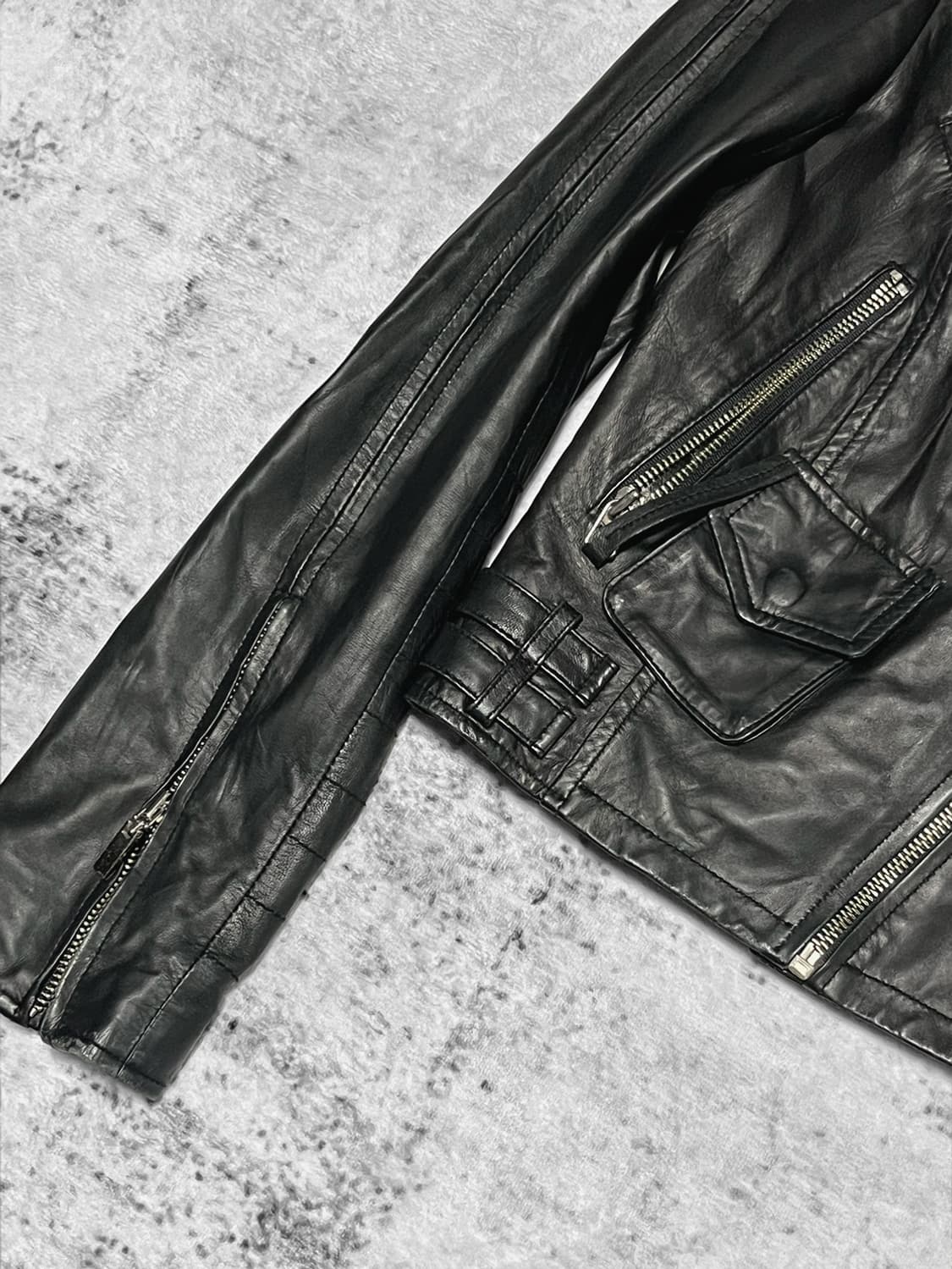 (icinoo) punk stud crop leather jacket  상품이미지4