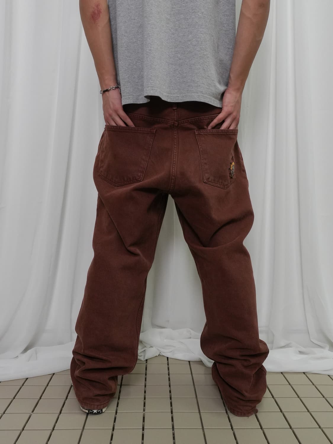 위캔더스 PIERROT DENIM 버건디 M 상품이미지1