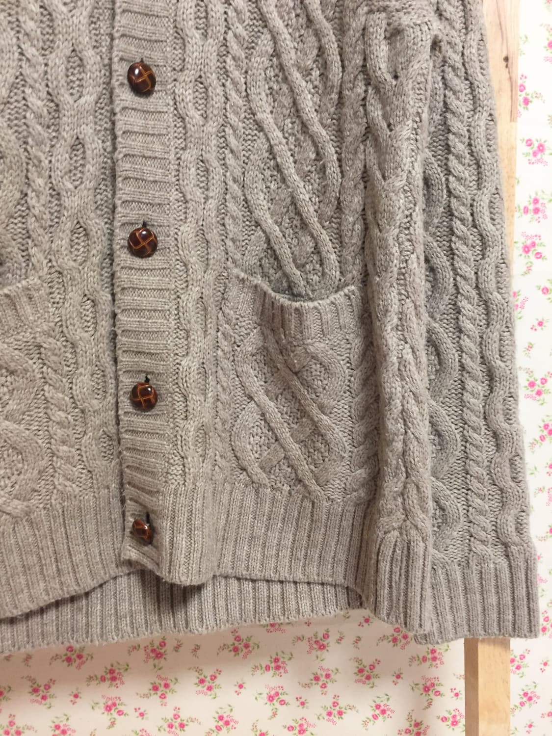 빈티지 모리걸 메론빵 단추 후드 가디건 상품이미지3