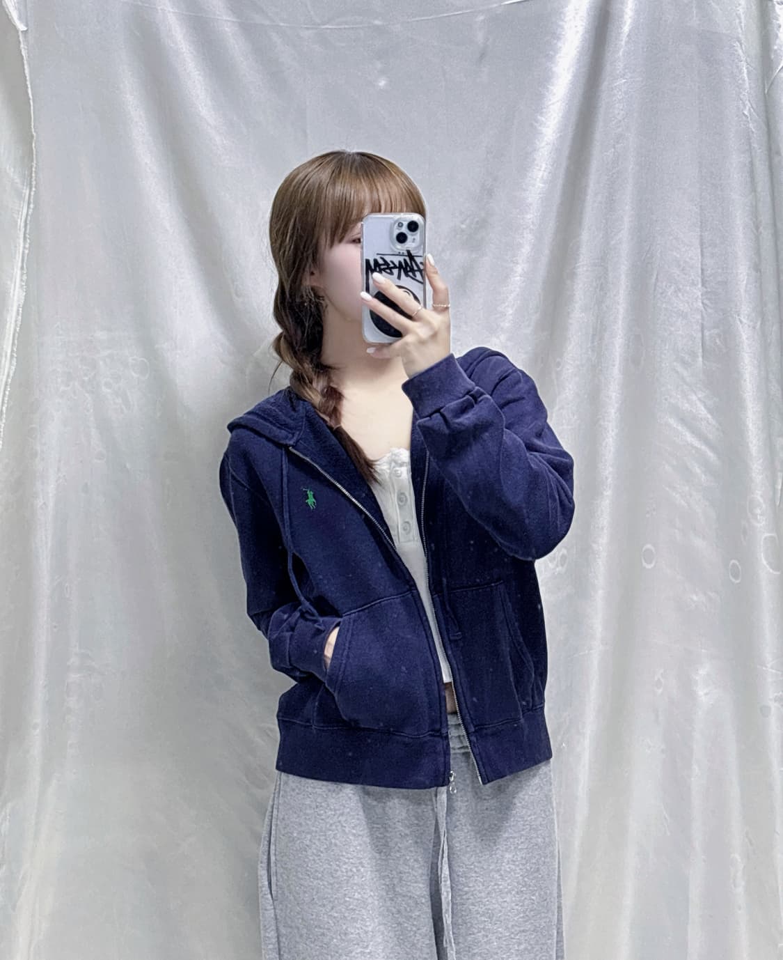 폴로 랄프로렌 네이비 그린포니 후드집업  상품이미지1