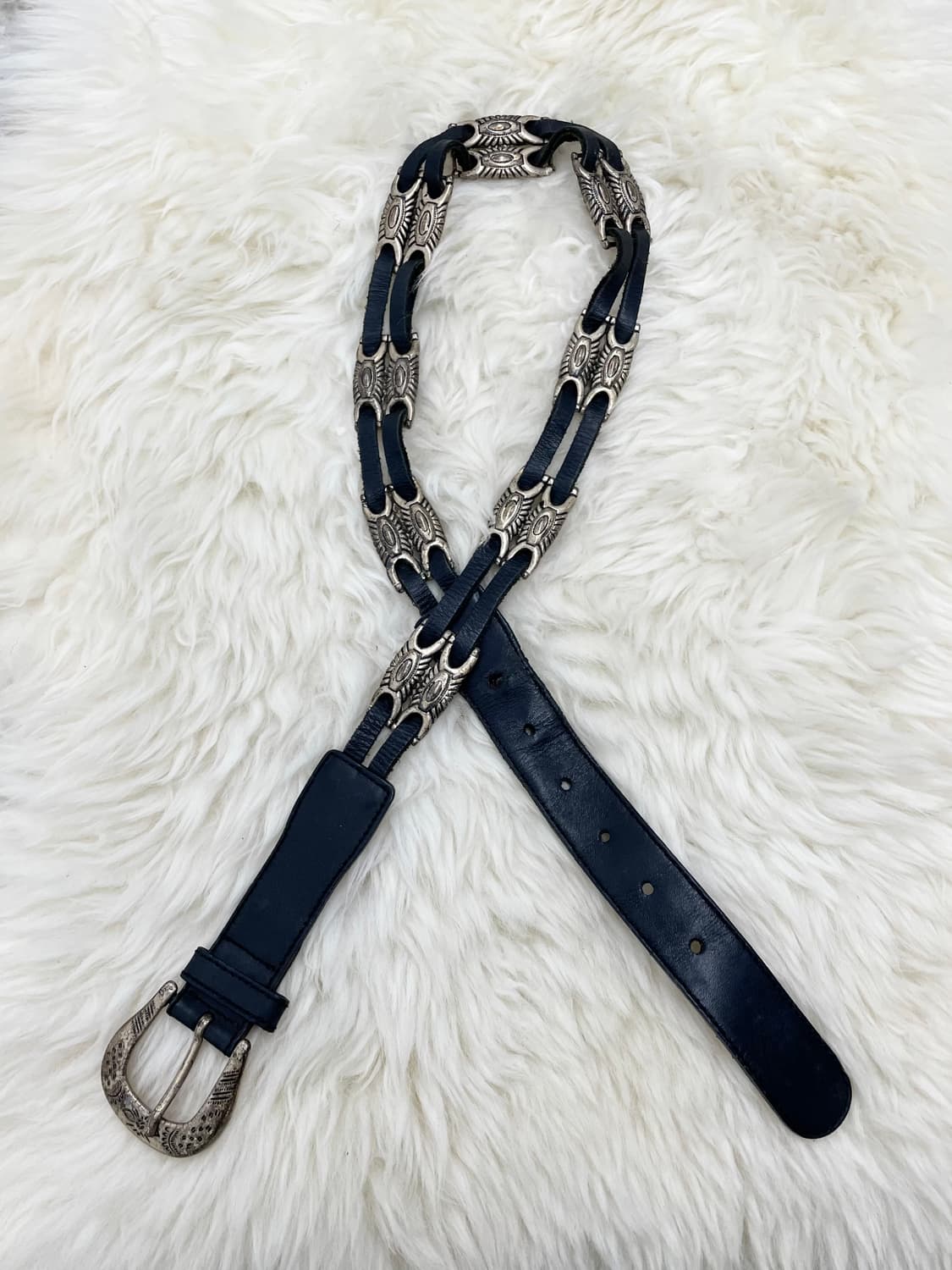 리얼레더 웨스턴 콘초 버클 벨트 상품이미지1