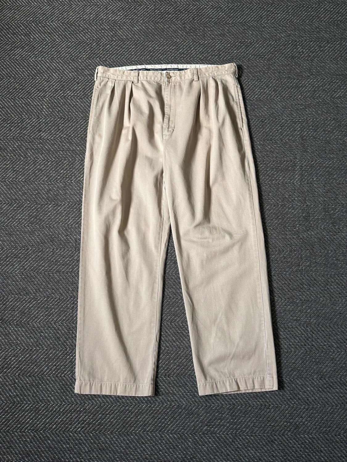 (36) 90s 폴로 랄프로렌 앤드류 더블 플리츠 치노 팬츠 상품이미지1