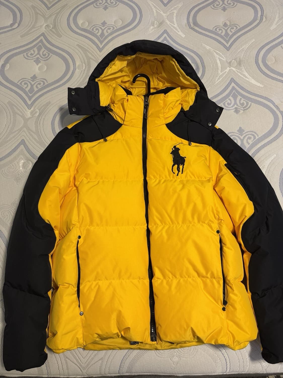 폴로 랄프 로렌 빅 포니 후디 패딩 옐로우 블랙 상품이미지1