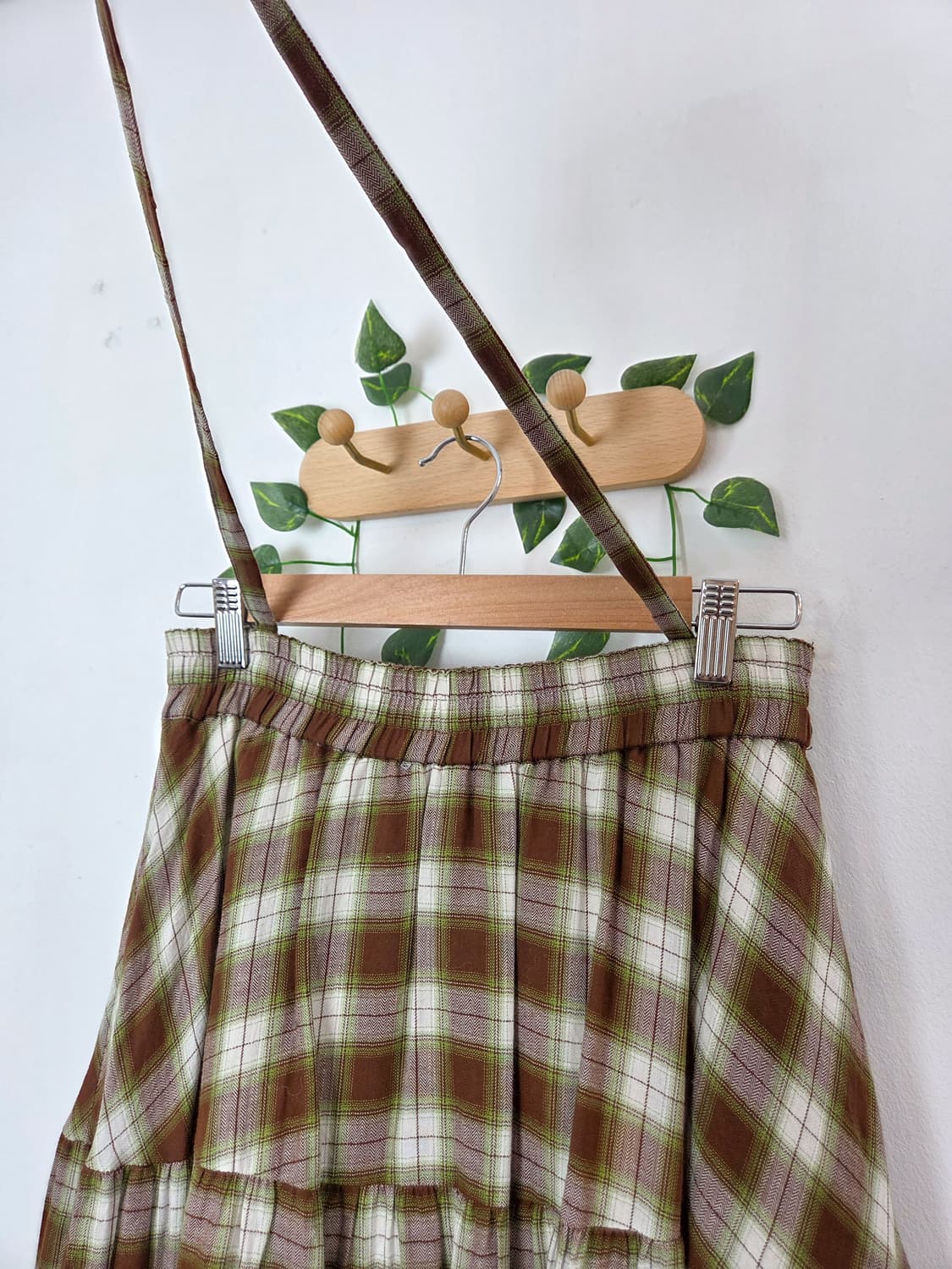 말차초코 체크 캉캉 롱스커트 상품이미지4