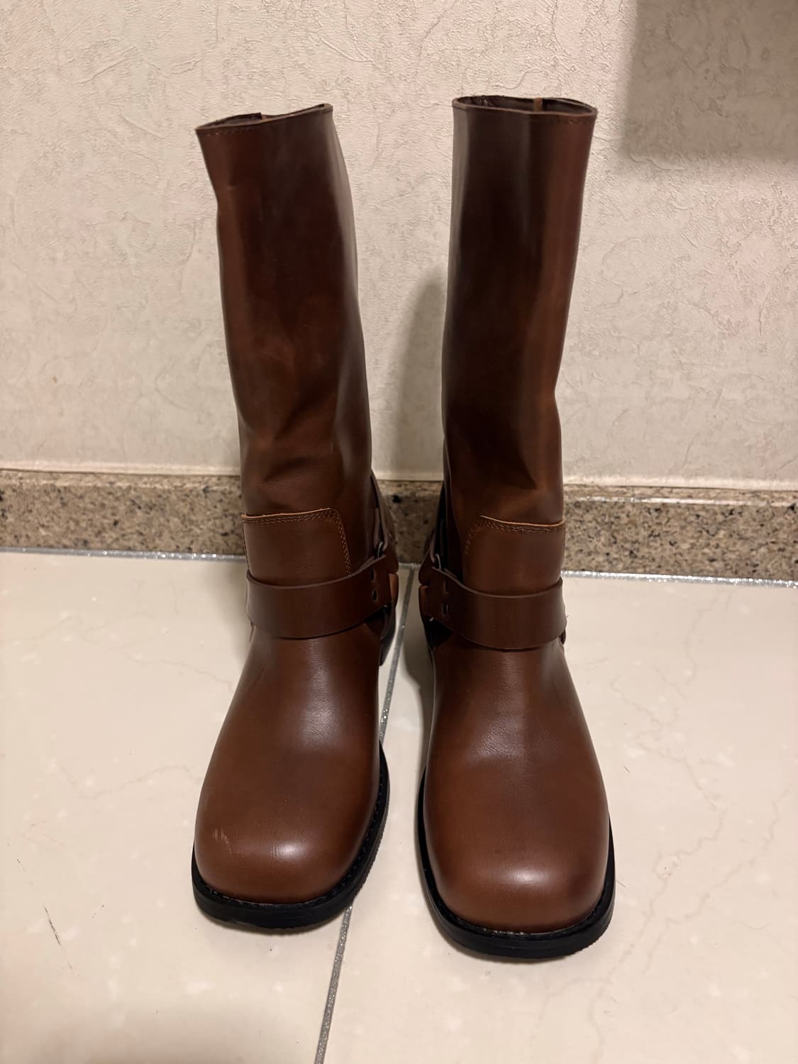 마크모크 청키스트릿미들부츠 5cm 브라운 상품이미지3