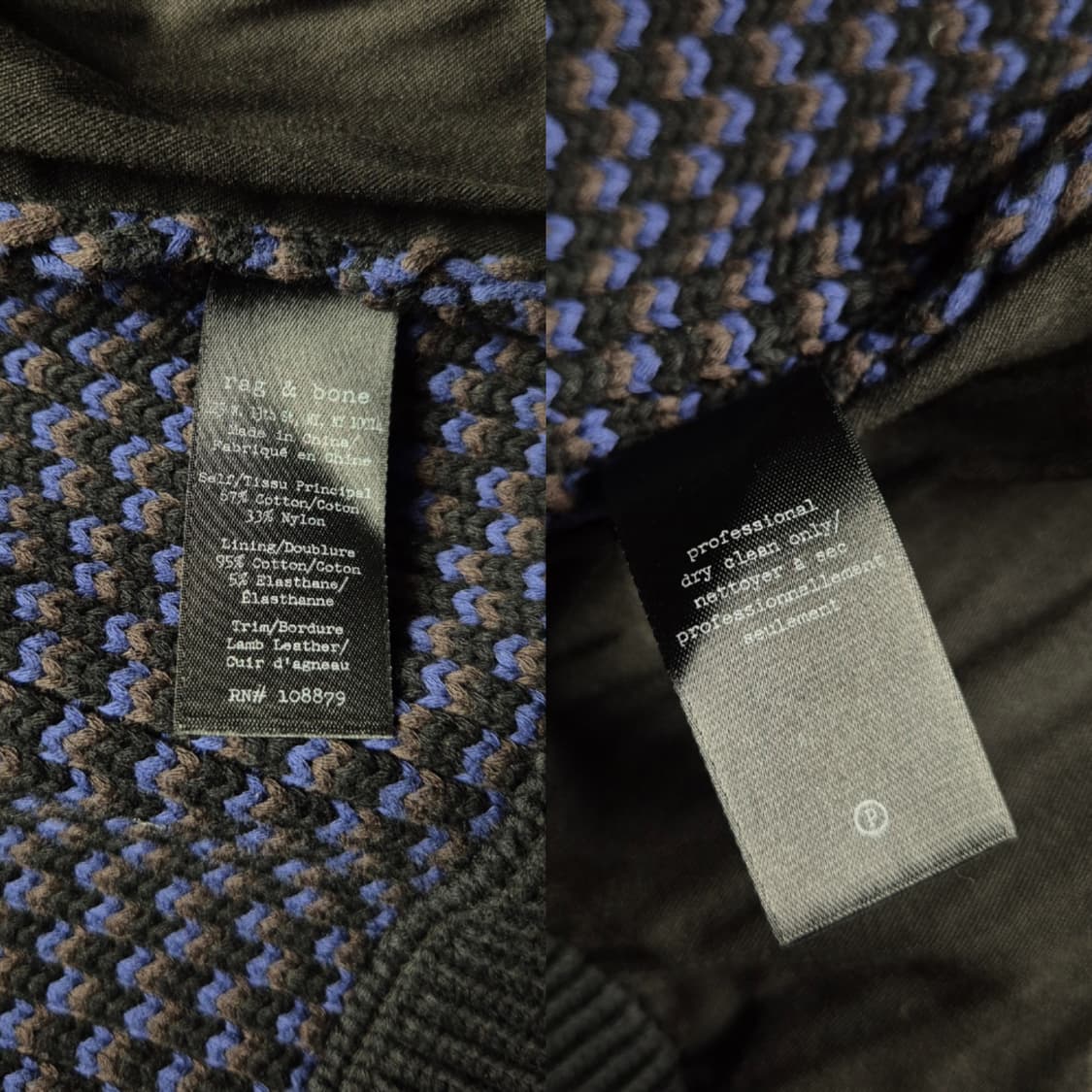 [M] 랙앤본 니트 레더 믹스자켓 상품이미지9