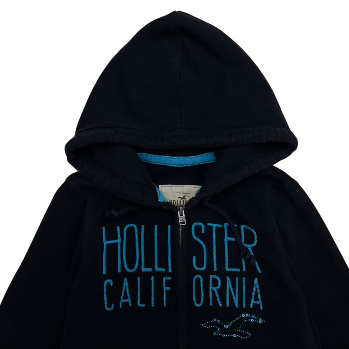 홀리스터 베이비블루 센터로고 스팽글 네이비 후드집업 S 상품이미지4