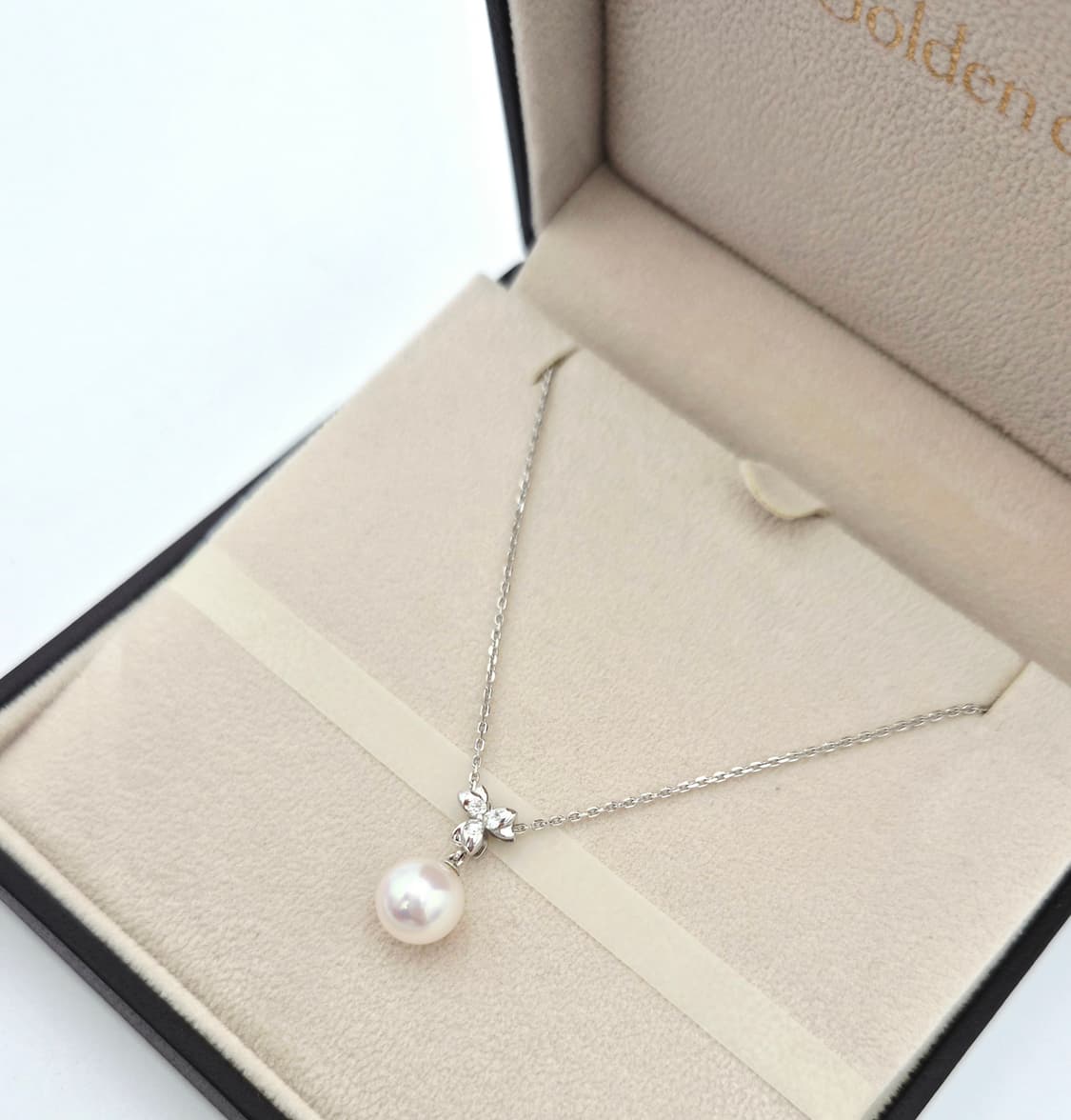골든듀 다이아 진주 화이트골드 목걸이 상품이미지2