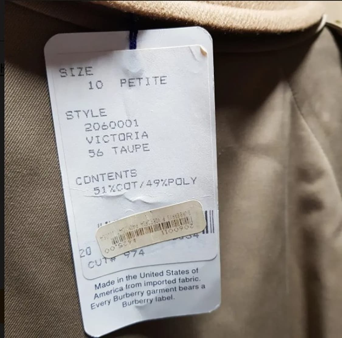 여성 Burberrys 미국판 미사용빈티지  코트 상품이미지3