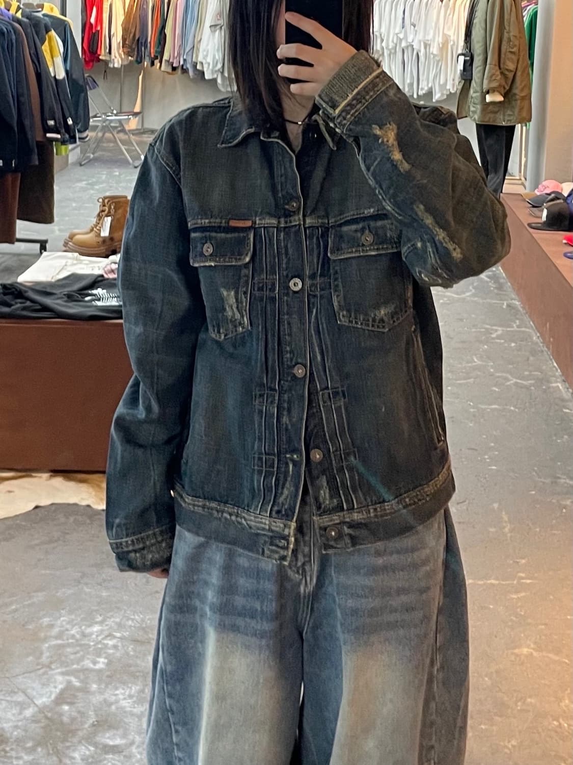 에즈라 피치 데미지 데님 트러커 자켓 H1676 상품이미지1