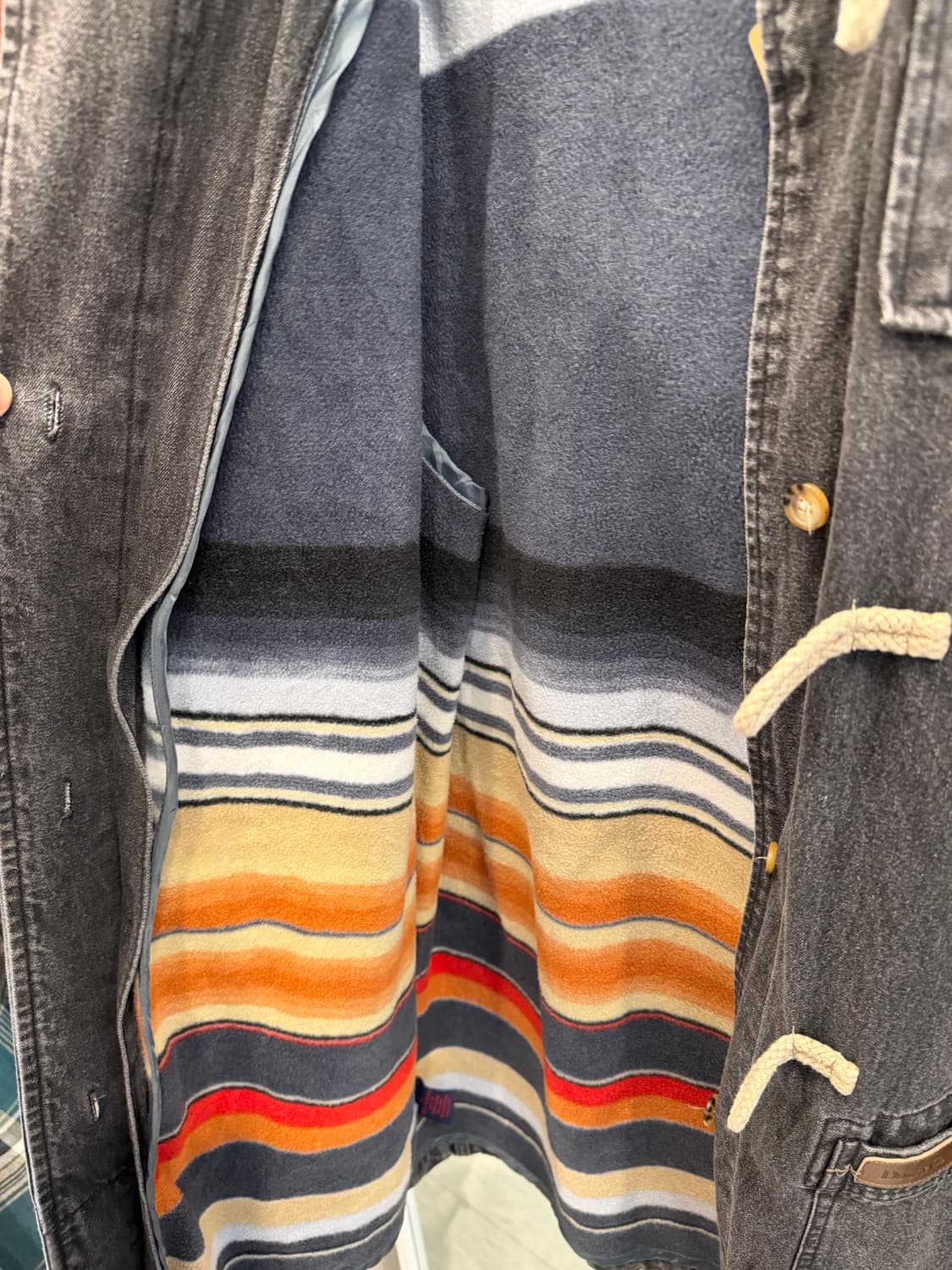 Denim & Co 데님앤코 빈티지 흑청 데님 더플 코트 상품이미지8