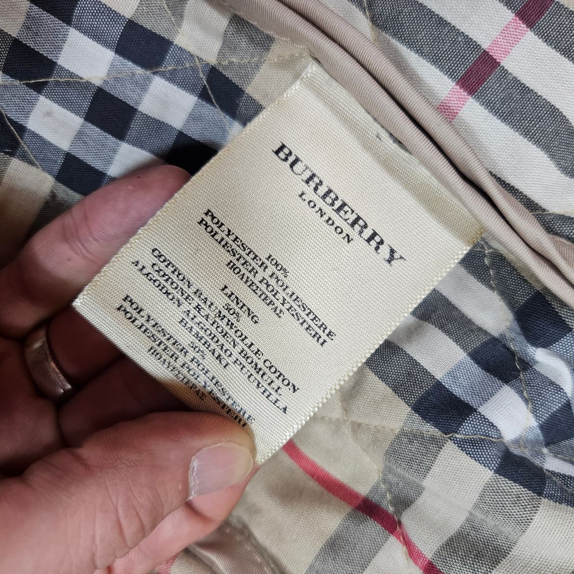 버버리(Burberry) 시그니쳐 체크 퀄팅 코트 UK10 size 상품이미지7