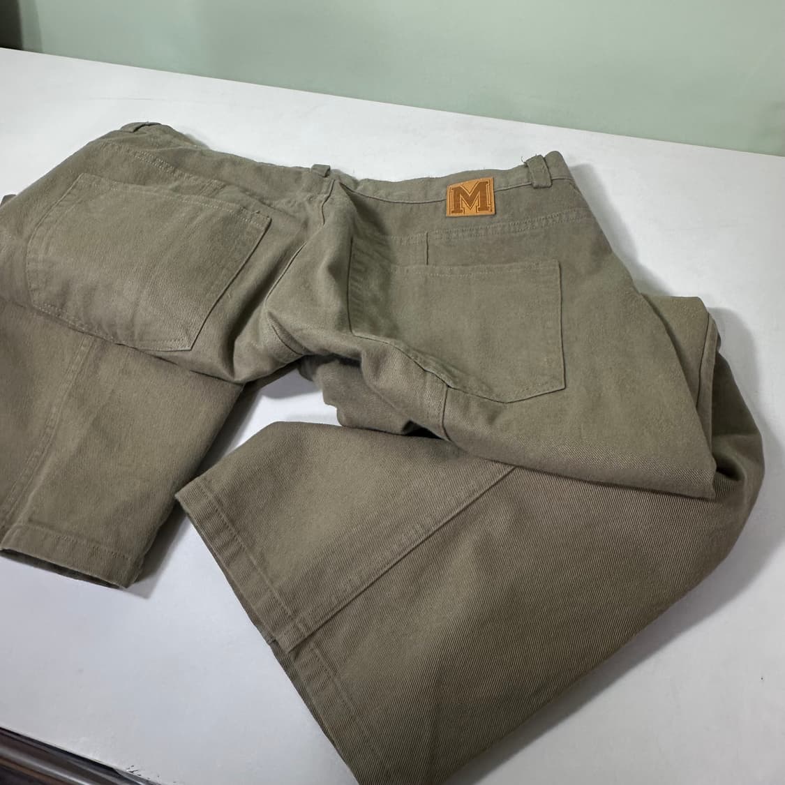 M 매니아매스 카키베이지 레귤러 테이퍼드핏 코튼 퍼티그팬츠 상품이미지6
