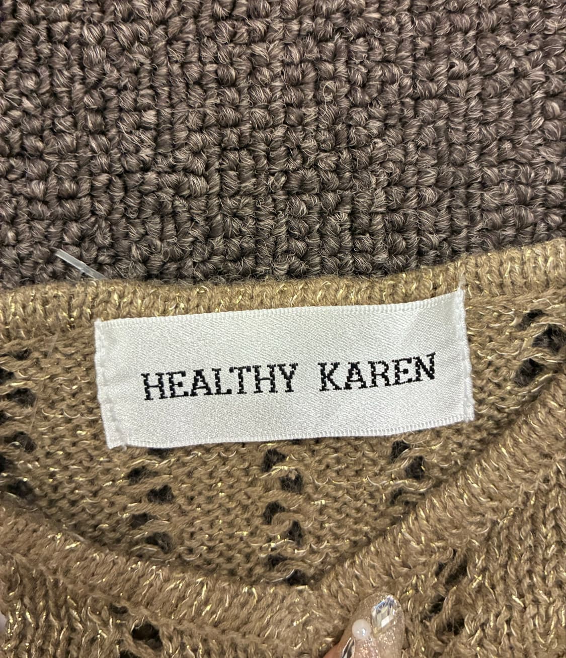 LL)Healthy Karen 빈티지 여성 글리터 펀칭 니트 나시 상품이미지4
