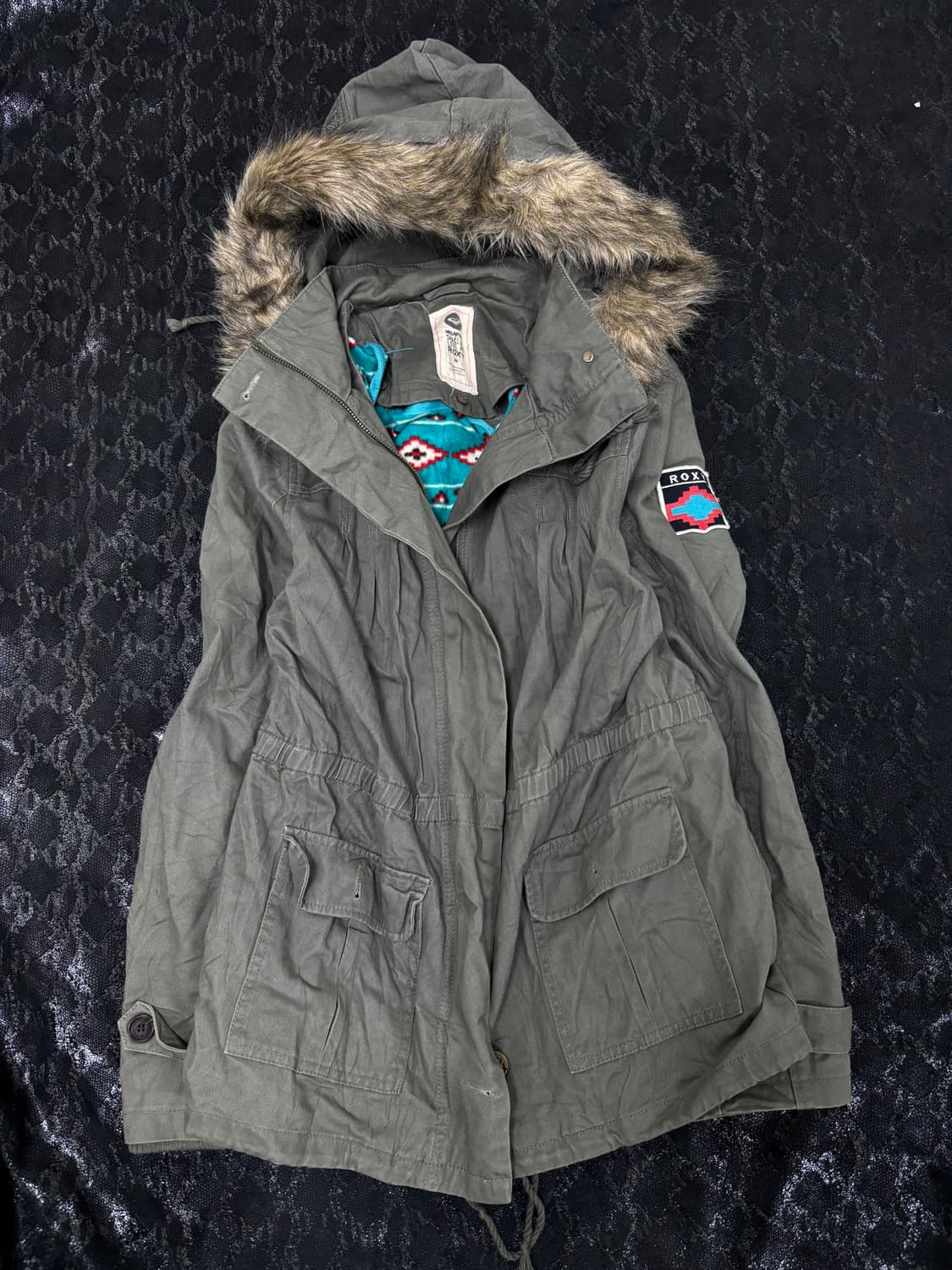 “ROXY”Y2K Grunge Fur Field Jacket 상품이미지5