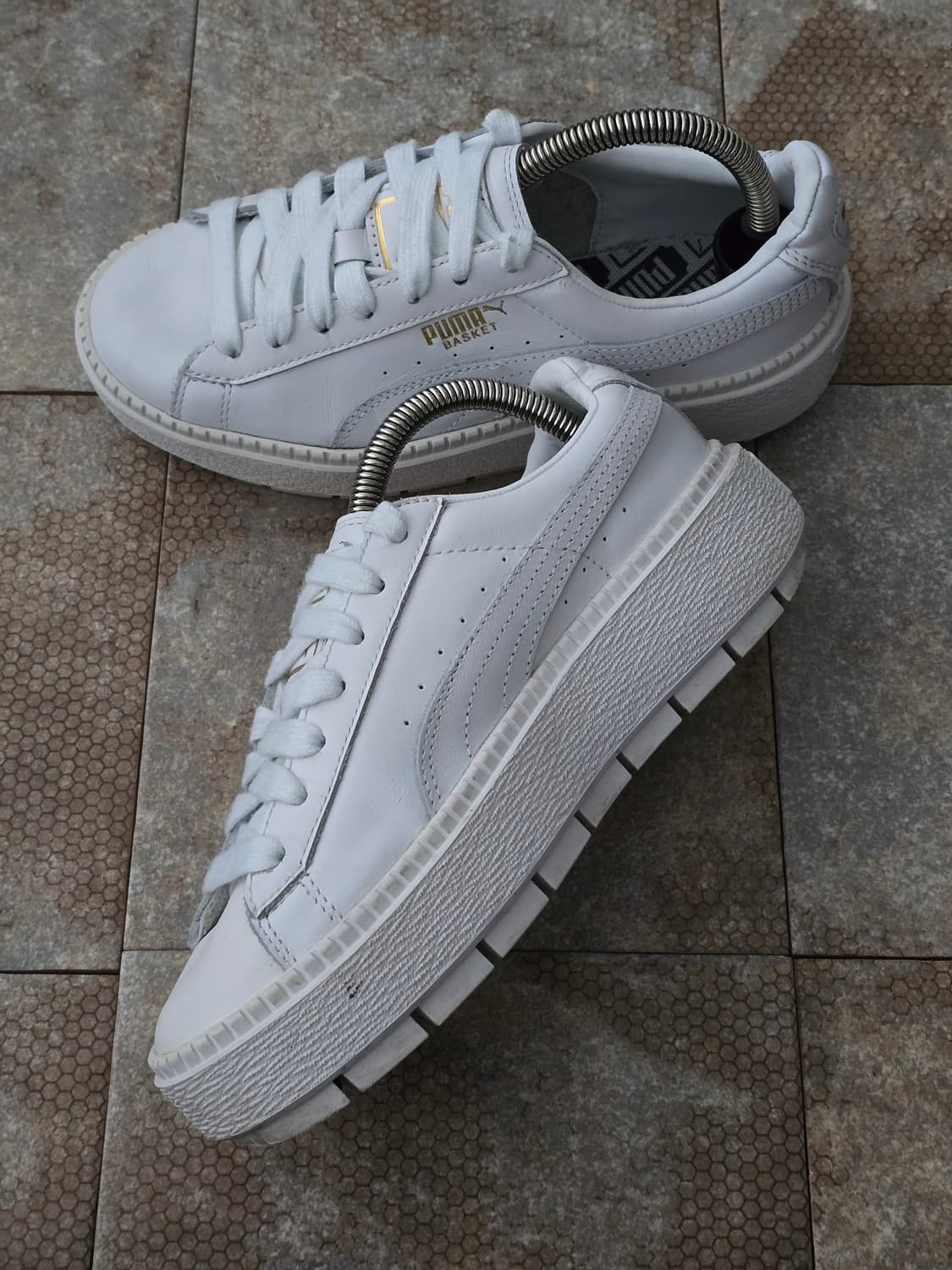 (220)푸마 바스켓 플랫폼 트레이스 화이트 상품이미지7