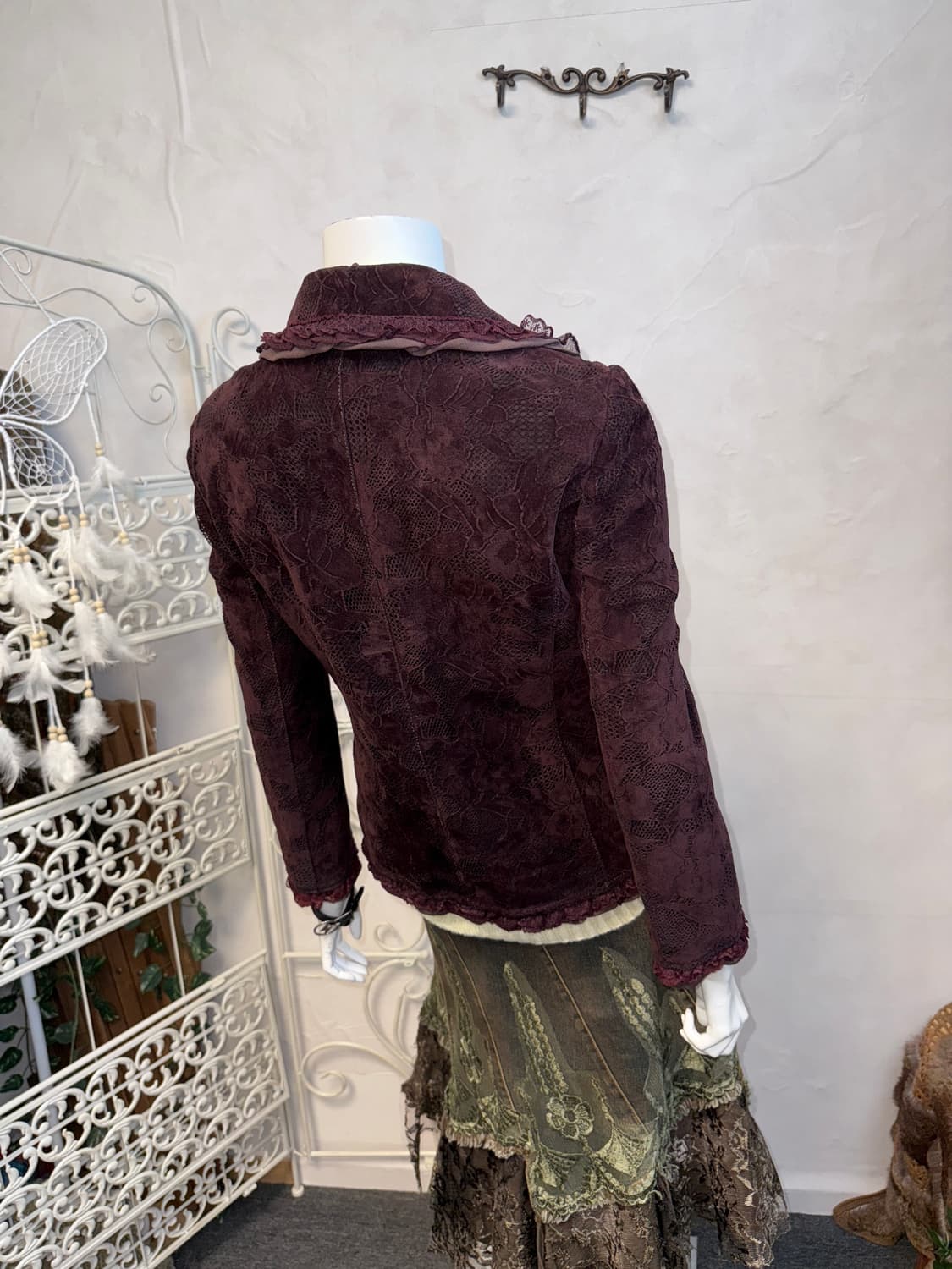 Violet suede oriental floral lace jacket 상품이미지7