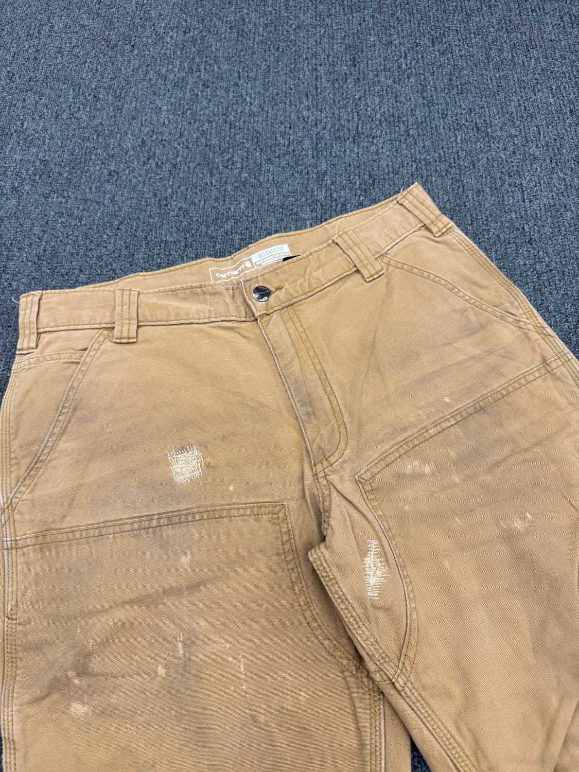 33)칼하트 빈티지 베이지 더블니 워크팬츠 상품이미지3