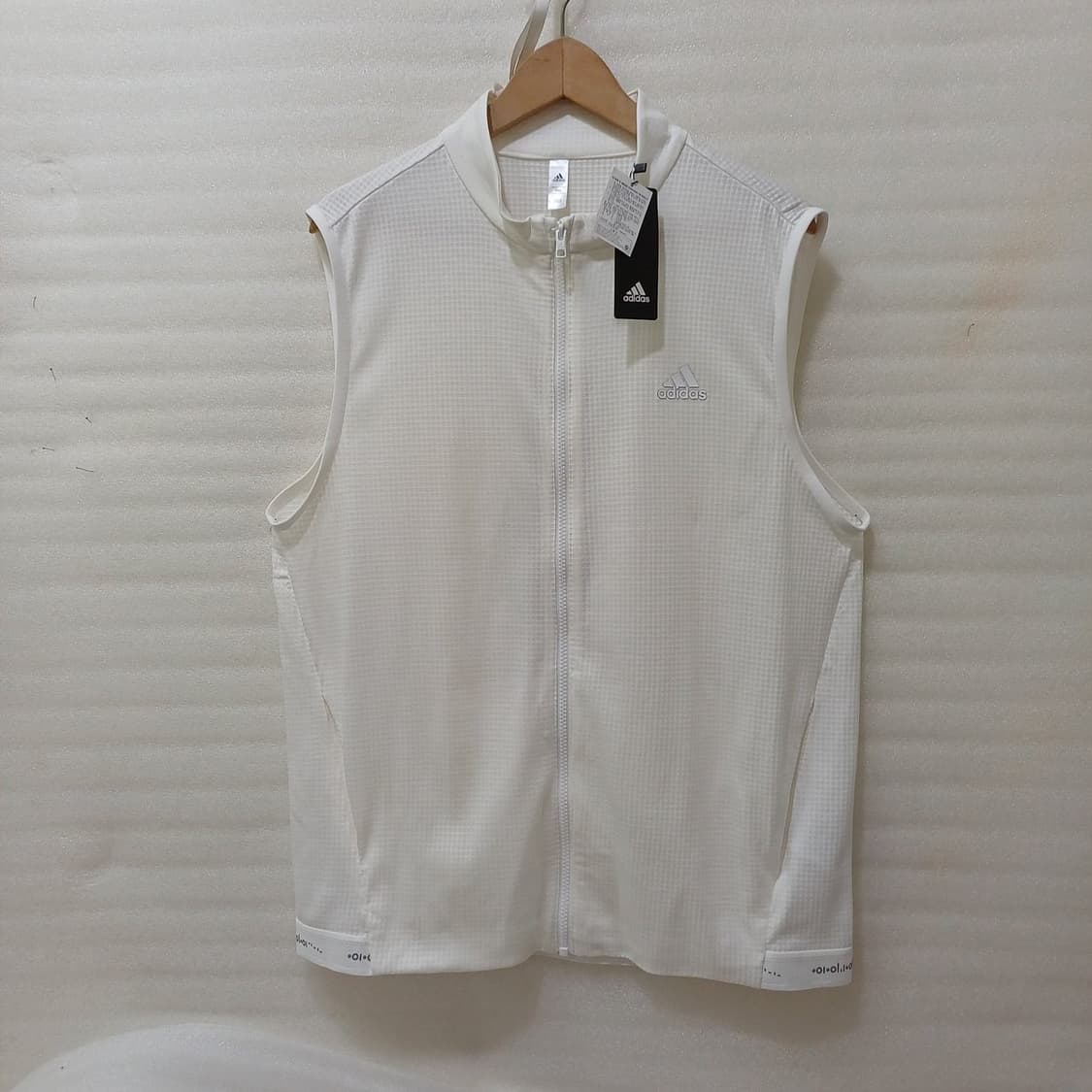 아디다스 골프 얇은 집업 조끼 남성 3XL 흰색 새것 사랑봉봉 상품이미지1
