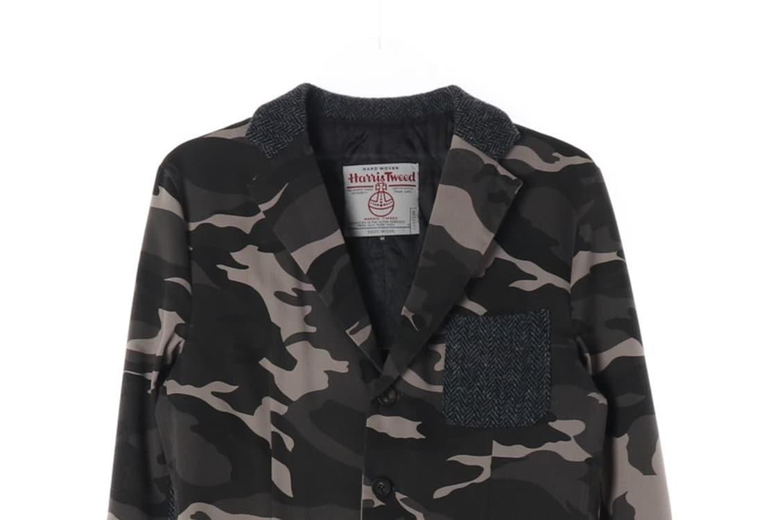 해리스 트위드 헤링본 패치워크 밀리터리 자켓 M 상품이미지4