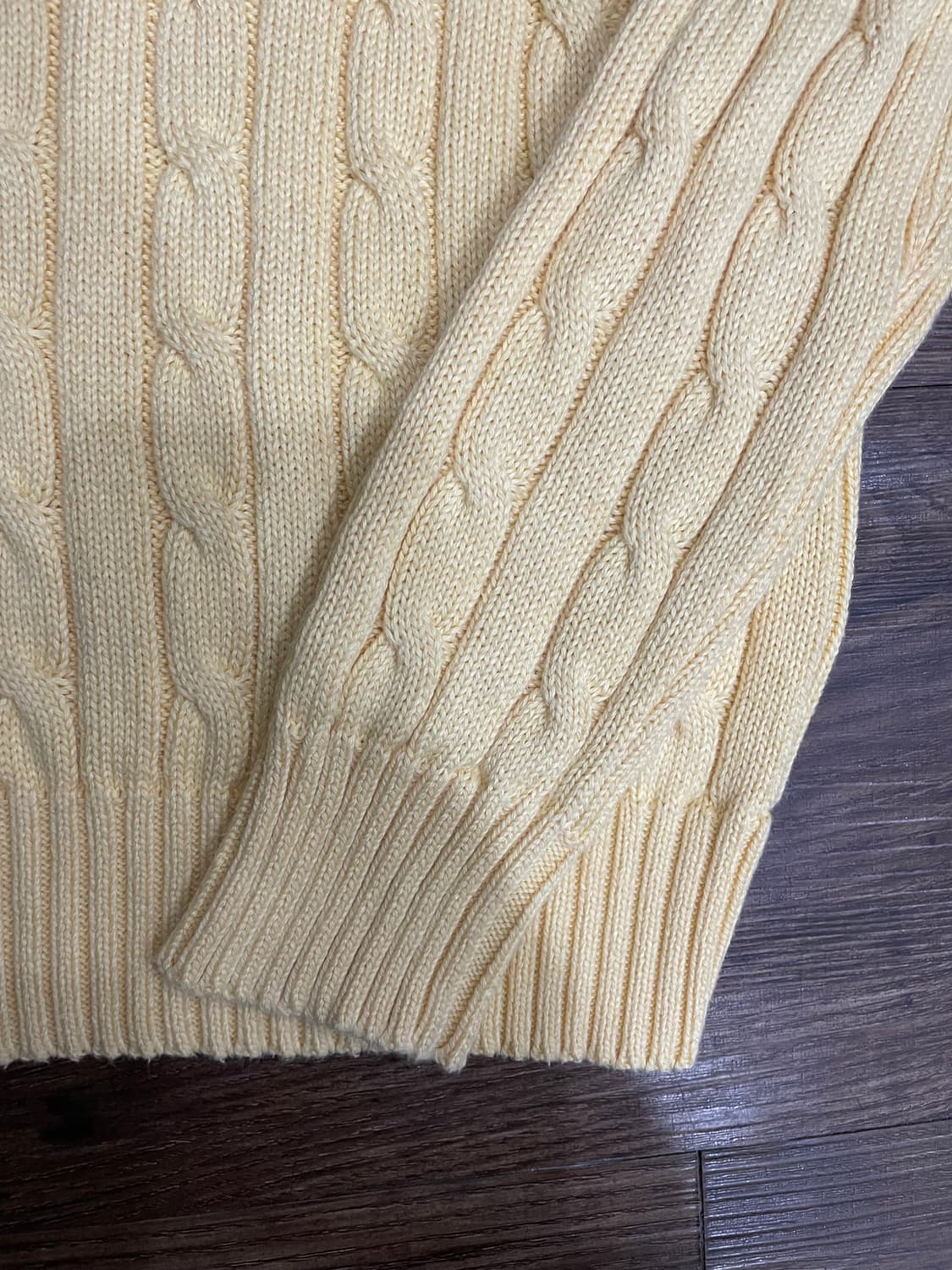 폴로 랄프로렌 케이블 니트 코튼 스웨터 옐로우 상품이미지4