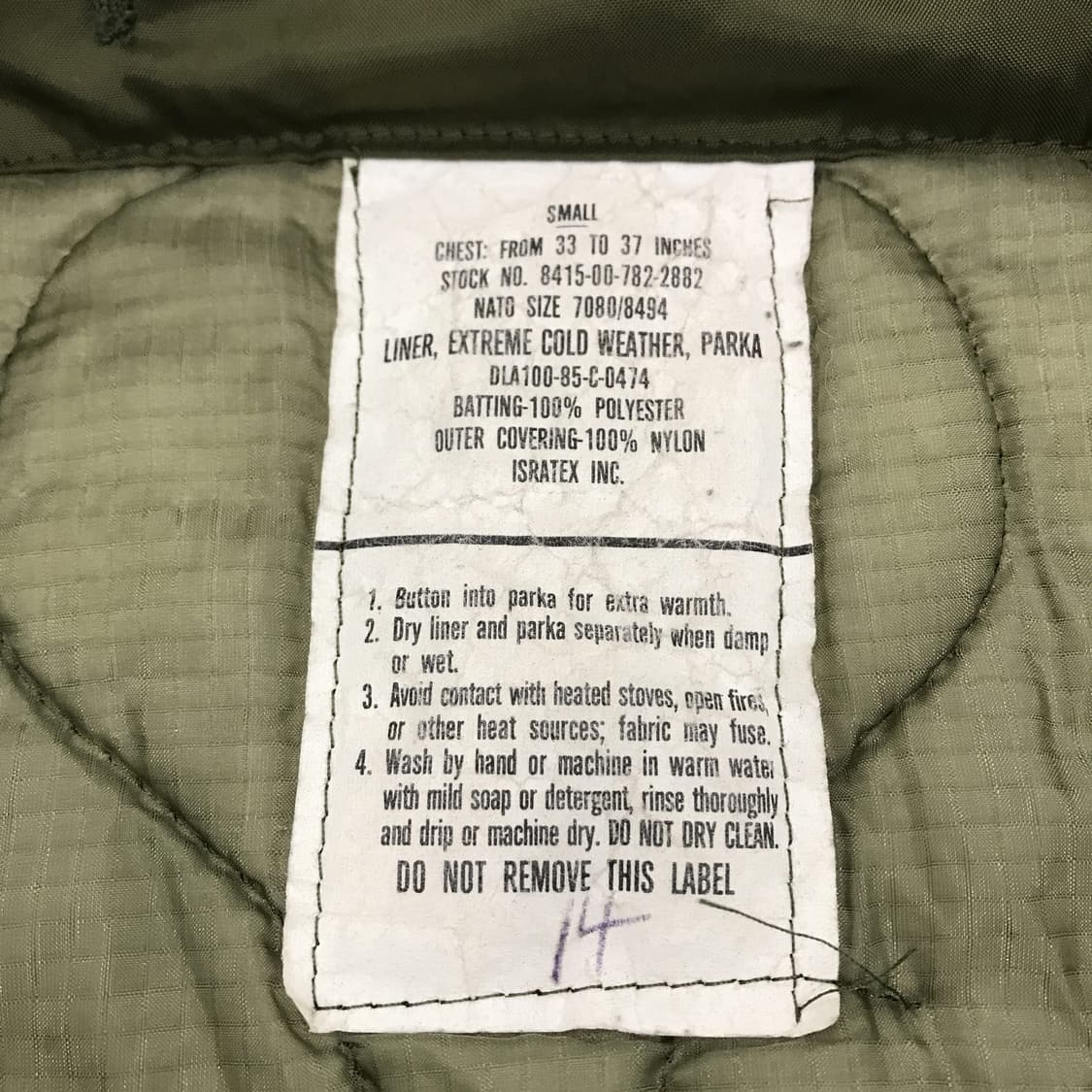 미군 오리지널 70s 피쉬테일 내피포함 풀셋 [S] 상품이미지4