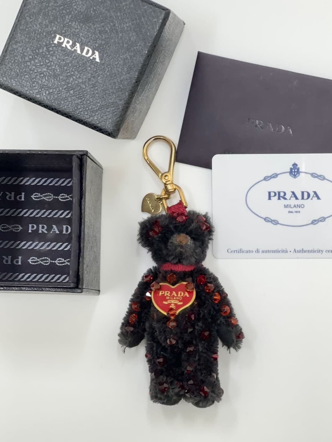 prada / 프라다 블랙 비즈 테디베어 키링  상품이미지1