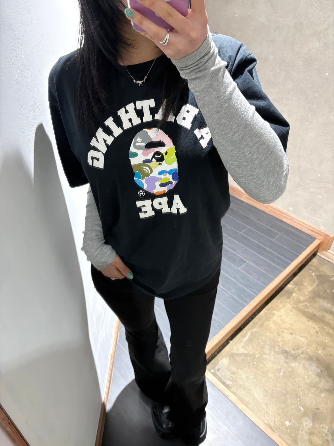 베이프 멀티 카모 컬리지 티셔츠  상품이미지2