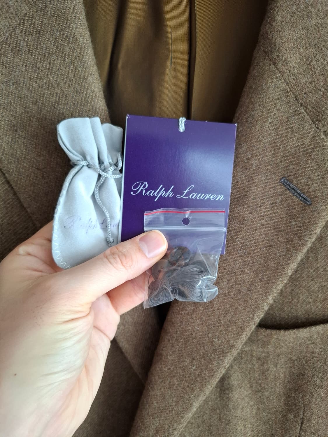 46R 폴로 퍼플라벨 캐시50 스포츠코트 브라운 자켓 트위드 상품이미지2