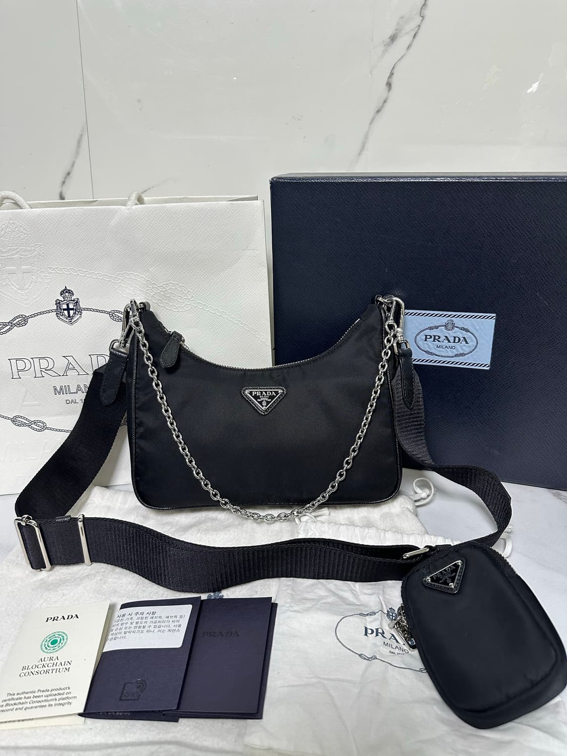 [SA급 정품] 프라다 리나일론 체인 호보백 상품이미지6
