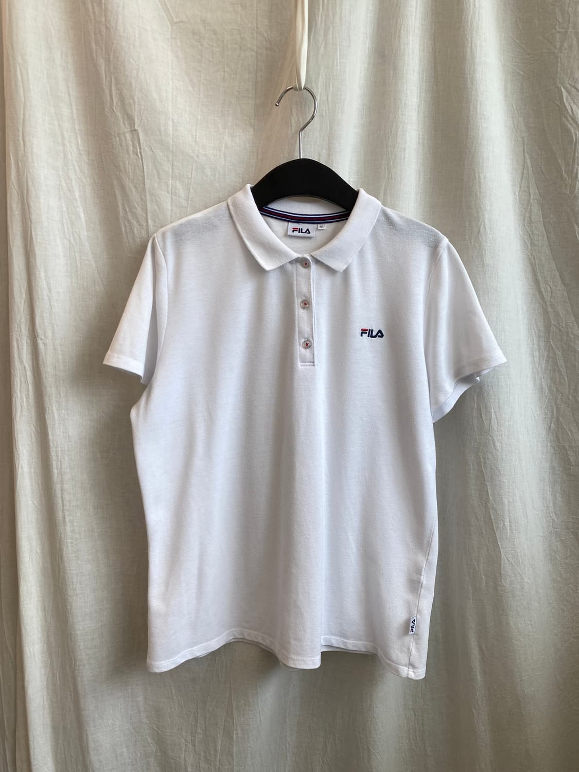 FILA 화이트 피케셔츠(L) 상품이미지2
