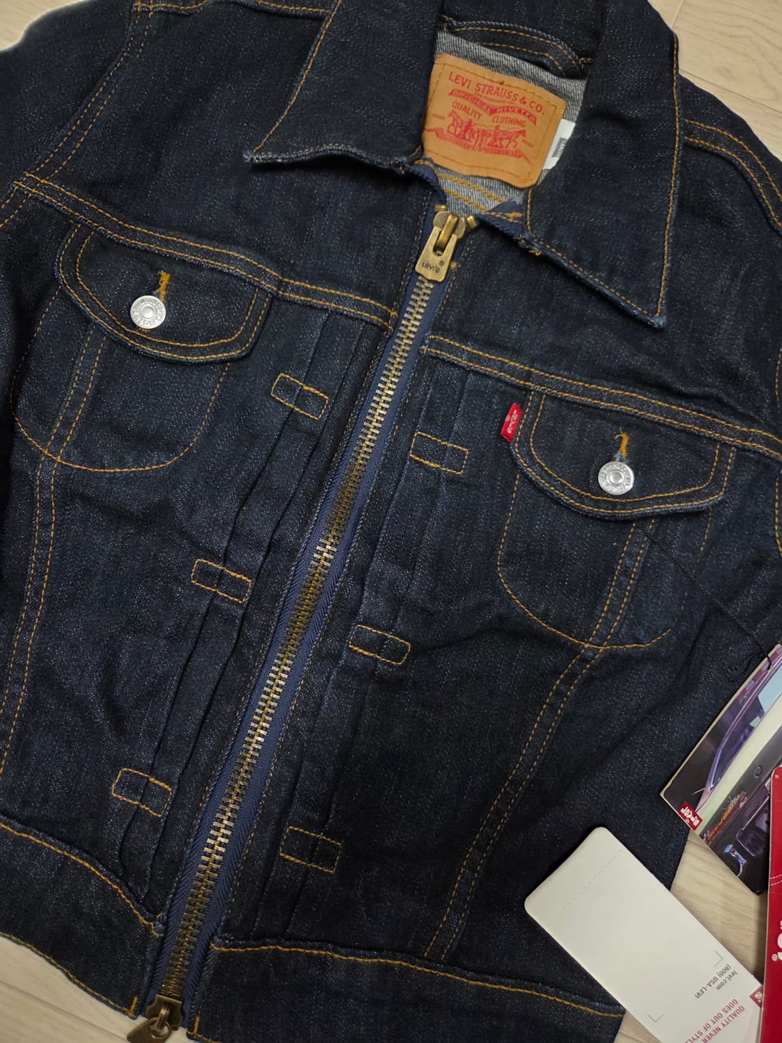 새상품 여성55,주니어160  리바이스 청자켓-투웨이지퍼 상품이미지2