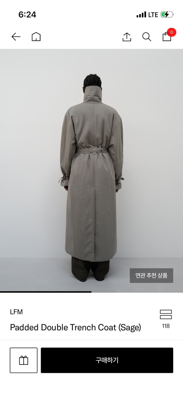 Lfm Padded Double Trench Coat (Sage) 상품이미지5