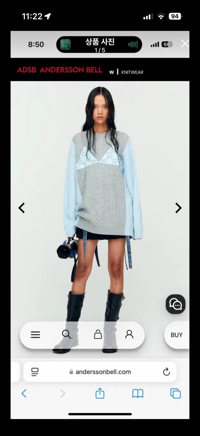 앤더슨벨 원피스 lace boy friend fit knit(진그레이) 상품이미지1