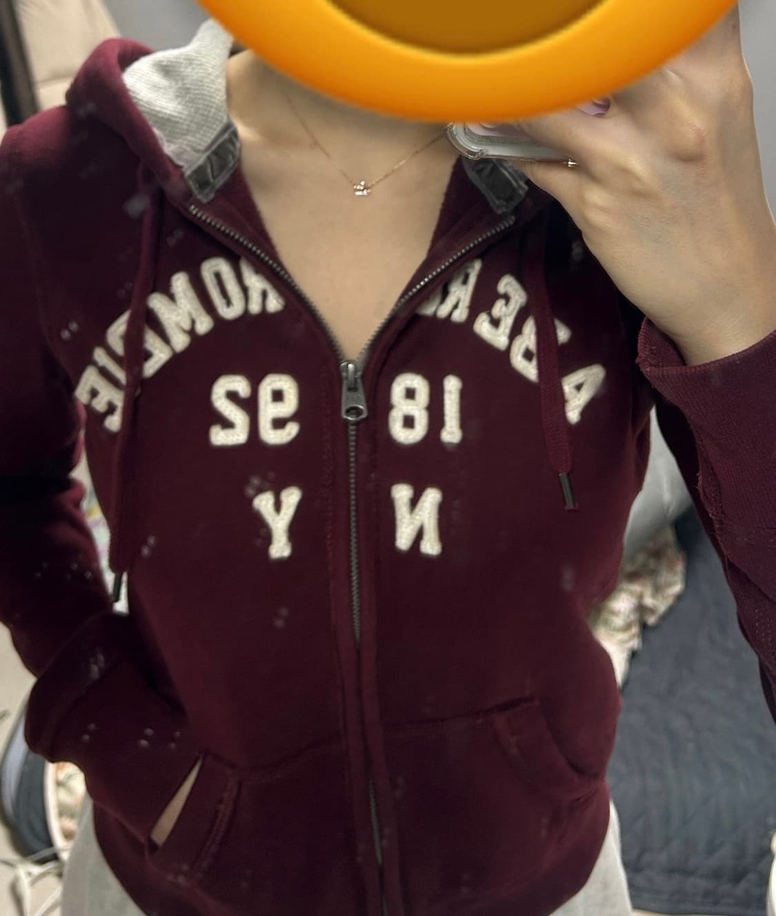 아베크롬비 슬림핏 후드집업 버건디s 상품이미지1