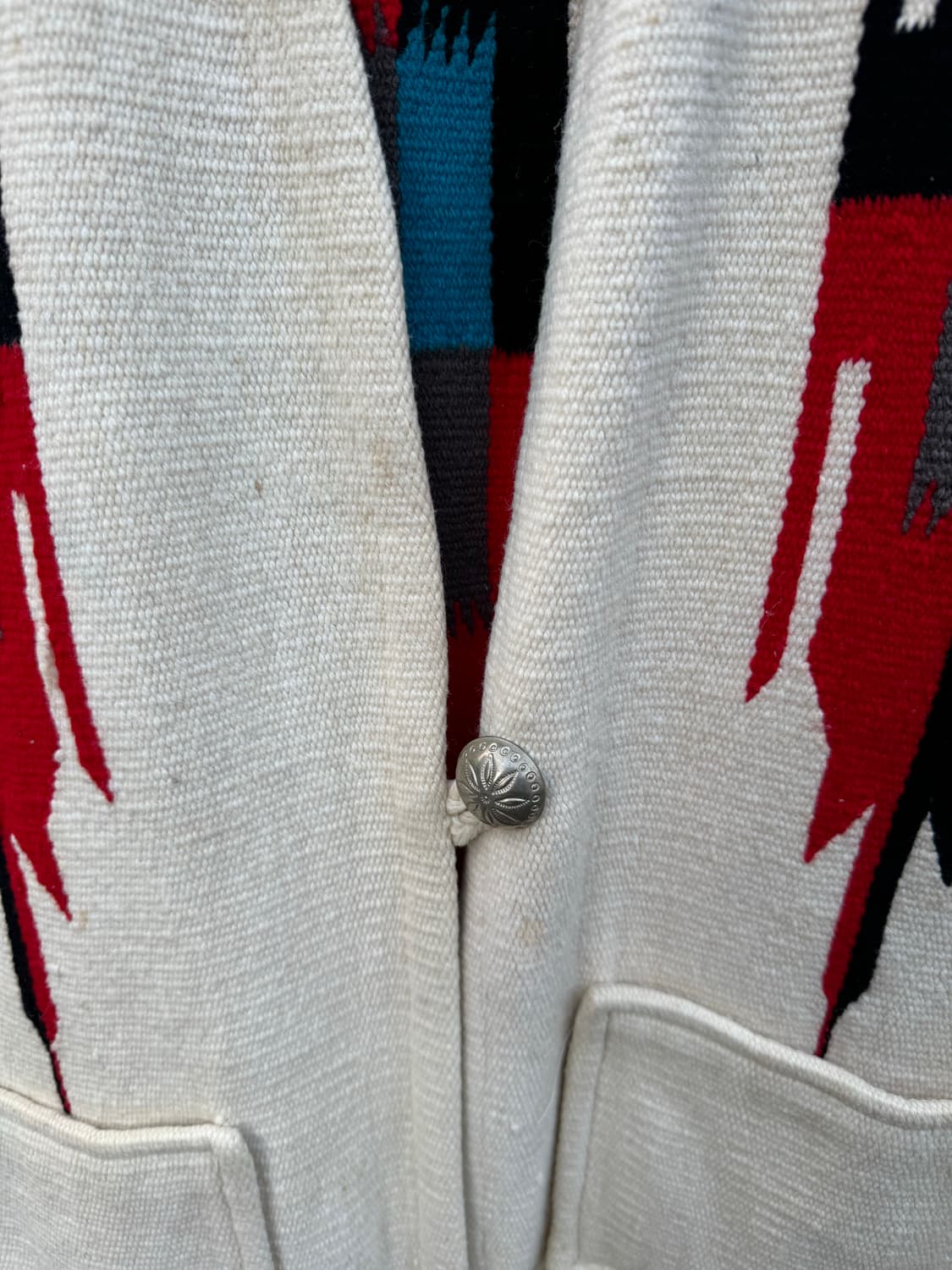 40s ~ 50s 빈티지 핸드 우븐 울 오르테가 치마요 베스트 센티넬라 상품이미지6