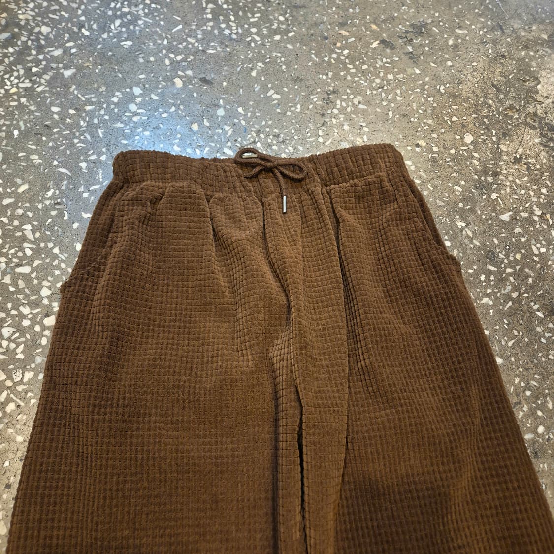 30~32인치 브라운 와플패턴 면 밴딩팬츠 상품이미지5