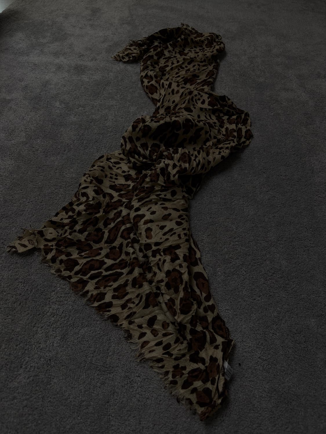 Vintage v-kei punk mood leopard scarf 상품이미지1