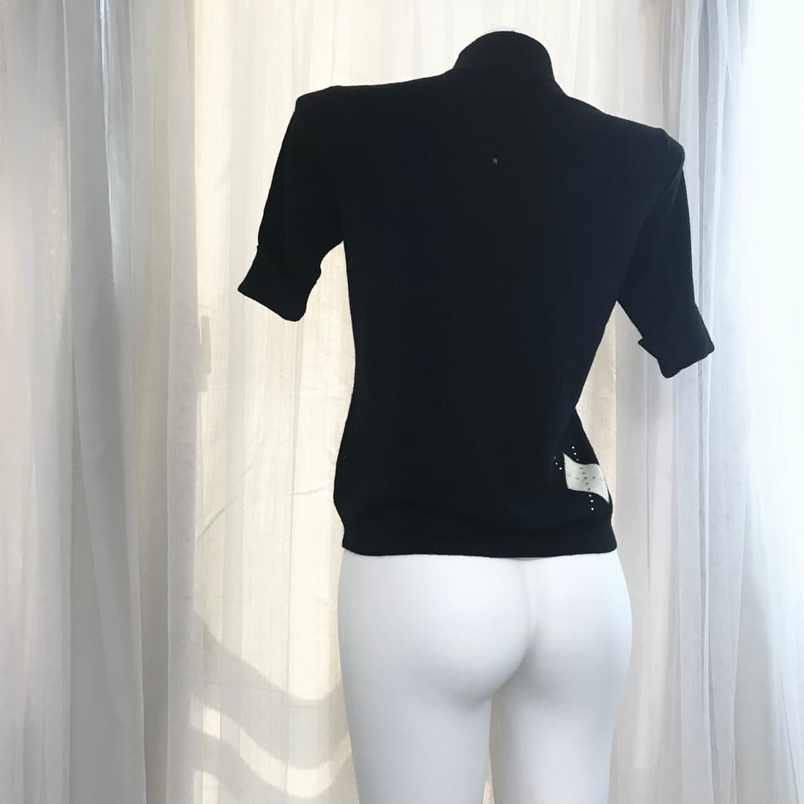 큐빅 아가일 터틀넥 반팔 니트탑 갸루 헤이세이 상품이미지4