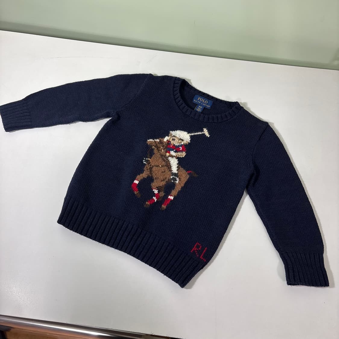 3T 폴로키즈 네이비 베어포니자수 면니트 상품이미지1