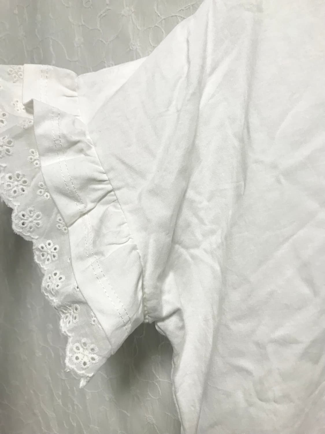 빈티지 너드 모리 네코 프릴 반소매 탑 상품이미지3