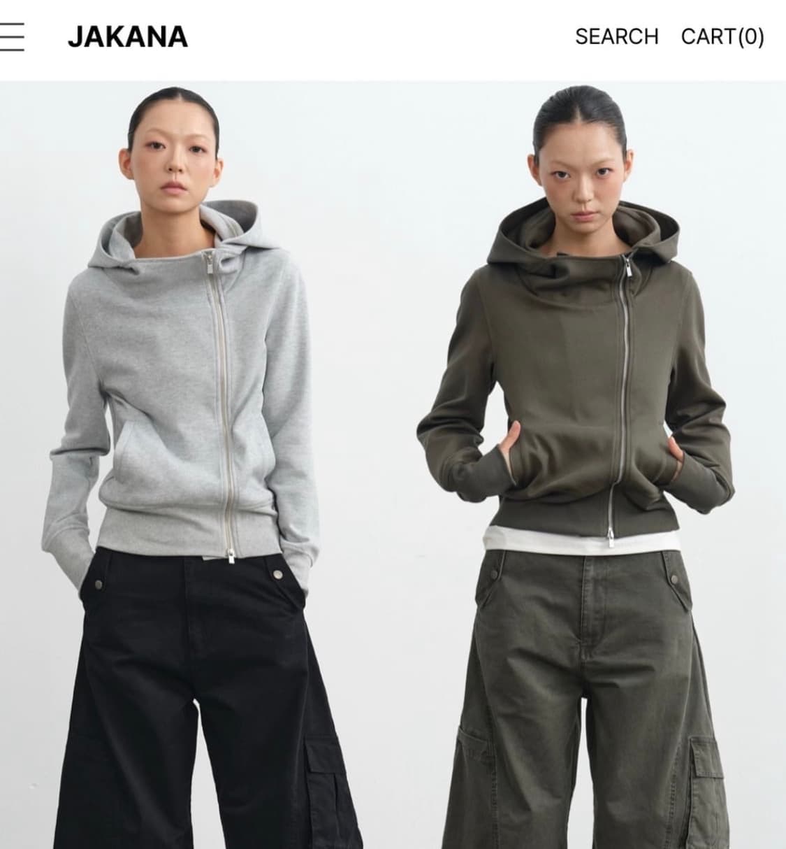 JAKANA 후드집업 S (카키) 상품이미지1