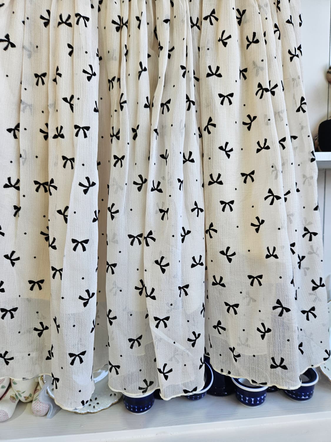 리본 쉬폰 배색 원피스 상품이미지9