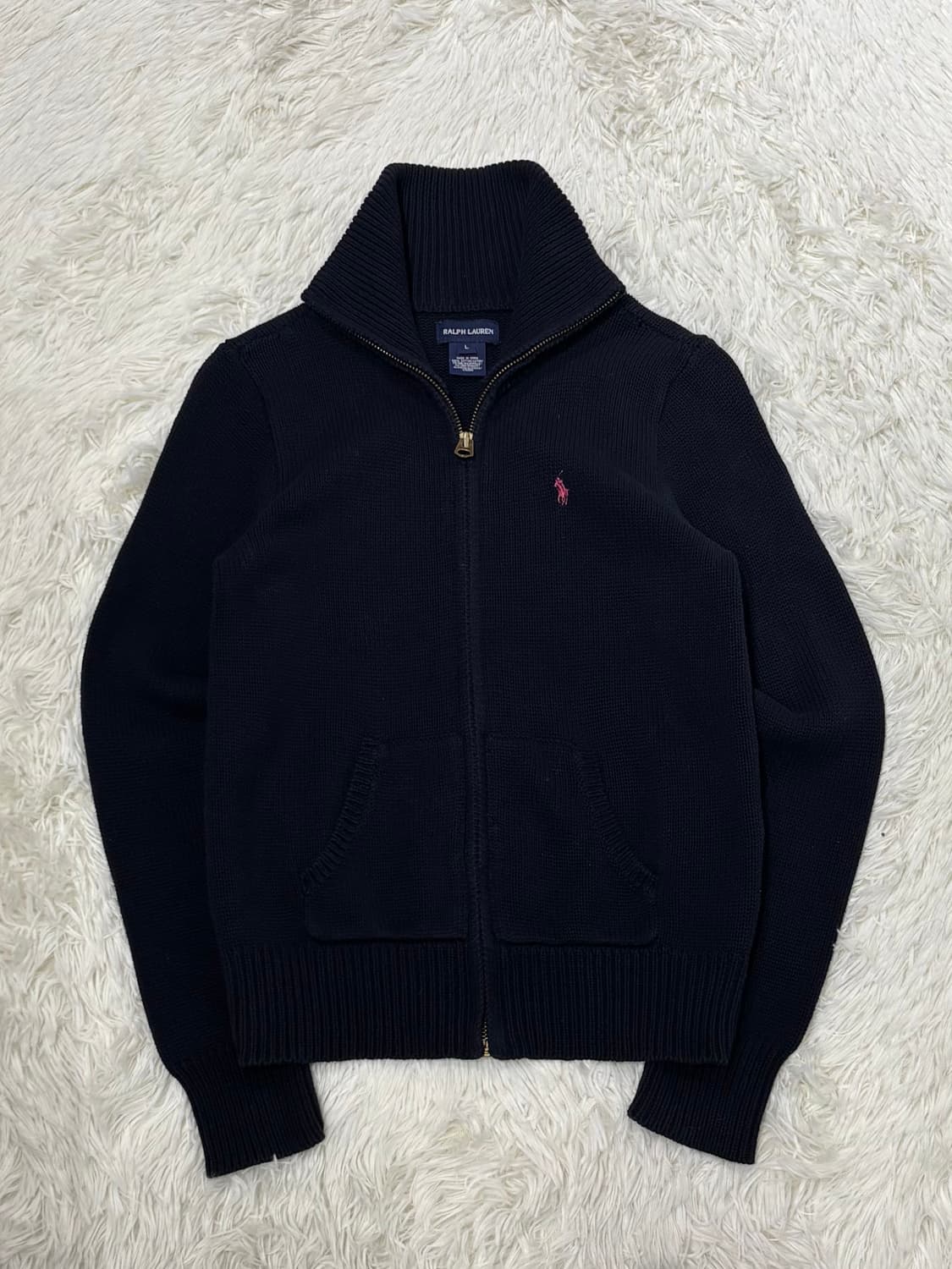 폴로랄프로렌 핑크포니 네이비 니트집업 상품이미지4
