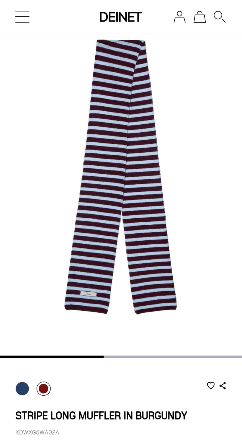 다이닛 스트라이프 롱 머플러 버건디 상품이미지2