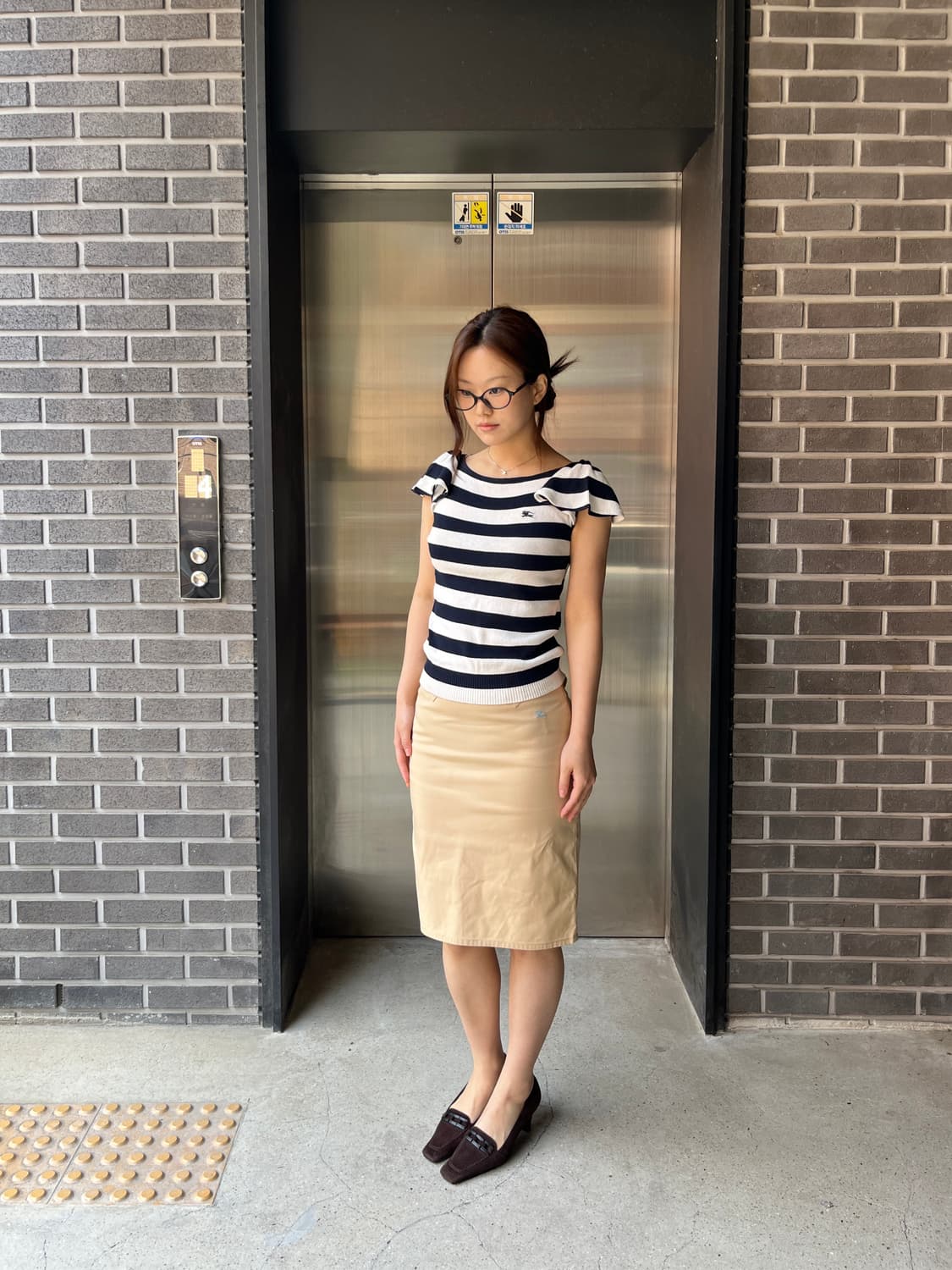 Burberry 로고 프릴 탑 상품이미지3