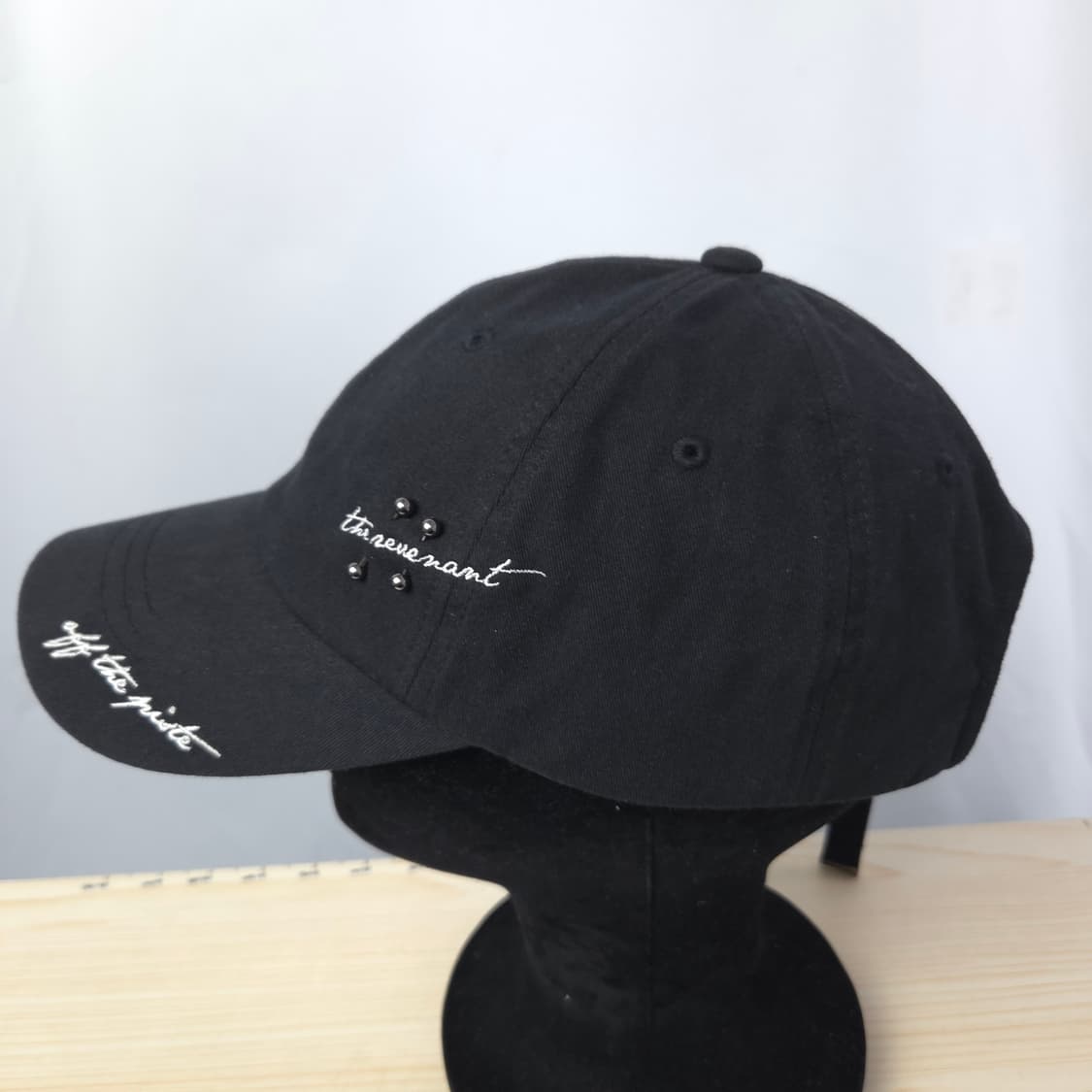 남녀공용/ 버커루 유니 피어싱 레터링 볼캡 블랙 상품이미지2