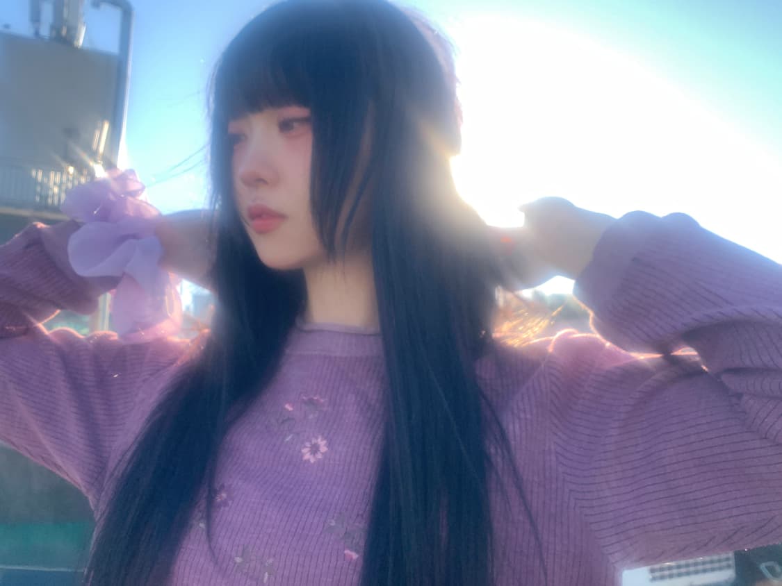 Flower Embroidery Knit(Purple) 상품이미지6