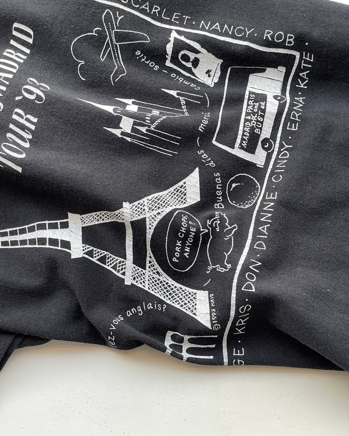 ‘Madrid & Paris tour 93’ T-shirt L 상품이미지6